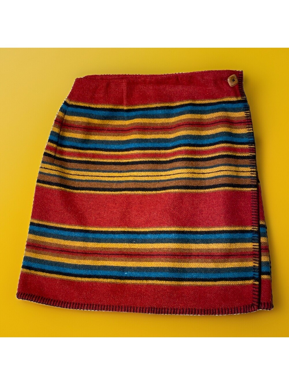 Women’s Vintage Wool Express Skirt Size 11/12 Retro Boho Hippie Wrap Skirt Mini